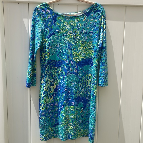 Lilly Pulitzer Marlow Dress in Lilly’s Lagoon Sea Blue Size Medium - Picture 6 of 17